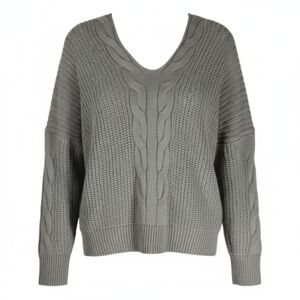 Poof! Women's Charcoal V-Neck Sweater